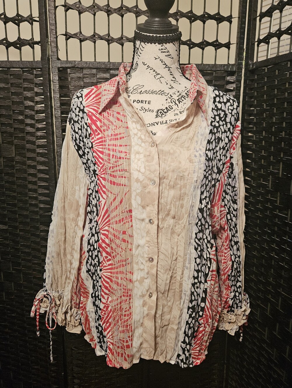 Jaipur Mixed-Print Button-Down Shirt
